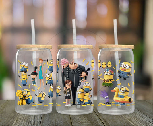 187 - Gru and Yellow Friends UVDTF Glass Can Wrap