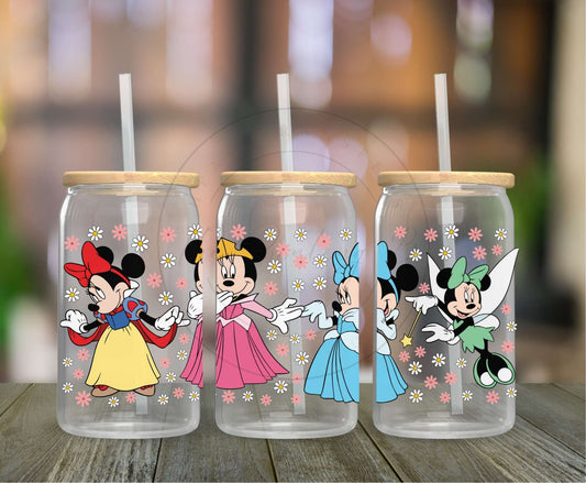 194 - Ms. Mouse Princesses UVDTF Glass Can Wrap