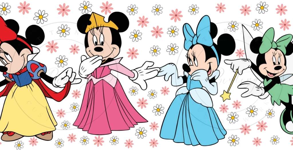 194 - Ms. Mouse Princesses UVDTF Glass Can Wrap