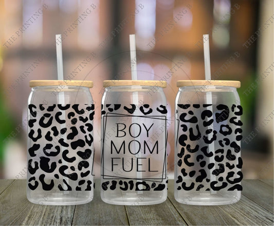 Boy Mom Fuel Uvdtf Glass Can Wrap