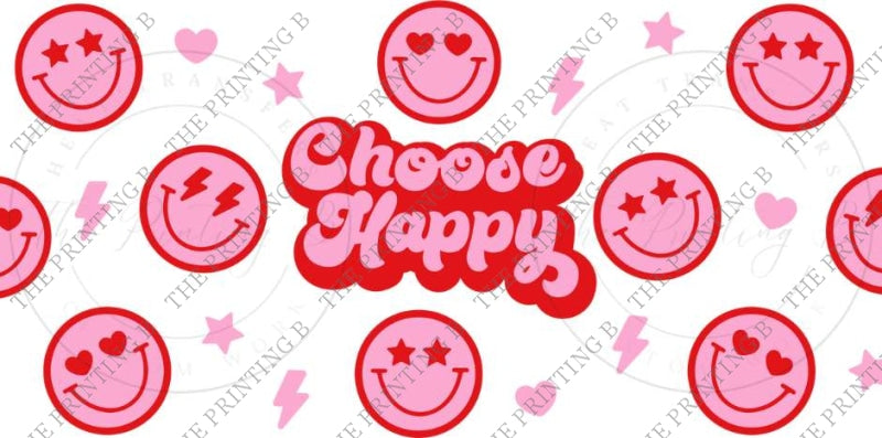 Choose Happy Uvdtf Glass Can Wrap - 14