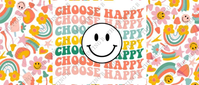 Choose Happy Uvdtf Glass Can Wrap - 83