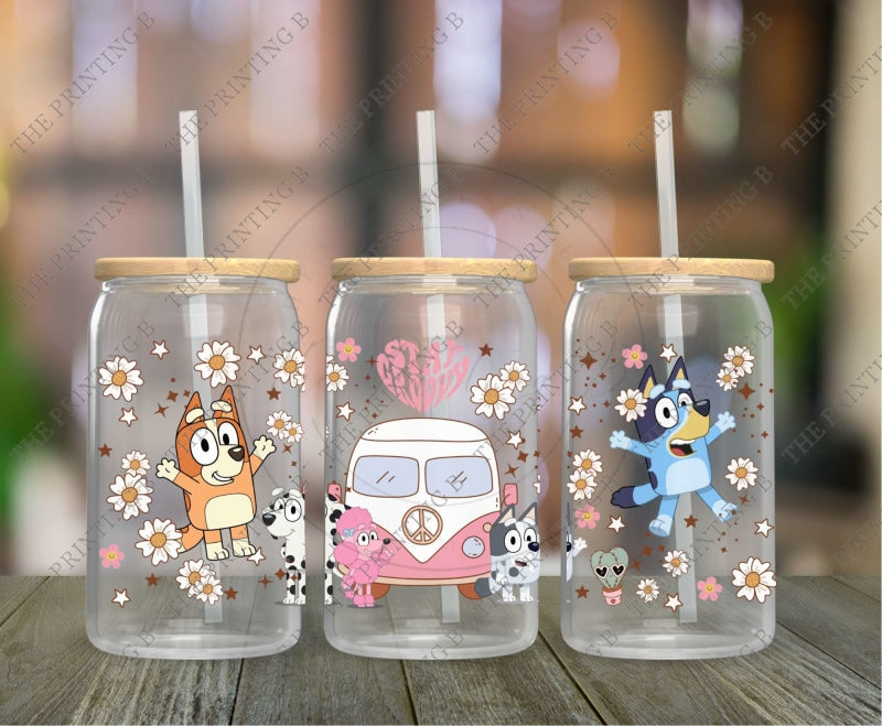 Dog Family Uvdtf Glass Can Wrap -1
