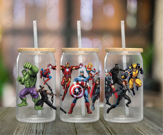 Hero Friends Uvdtf Glass Can Wrap