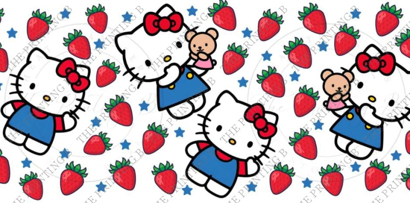 Kitty And Strawberries Uvdtf Glass Can Wrap - 52