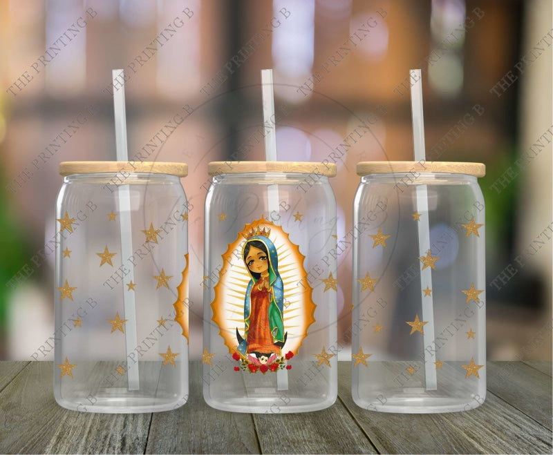 Lady Guadalupe Uvdtf Glass Can Wrap - 61