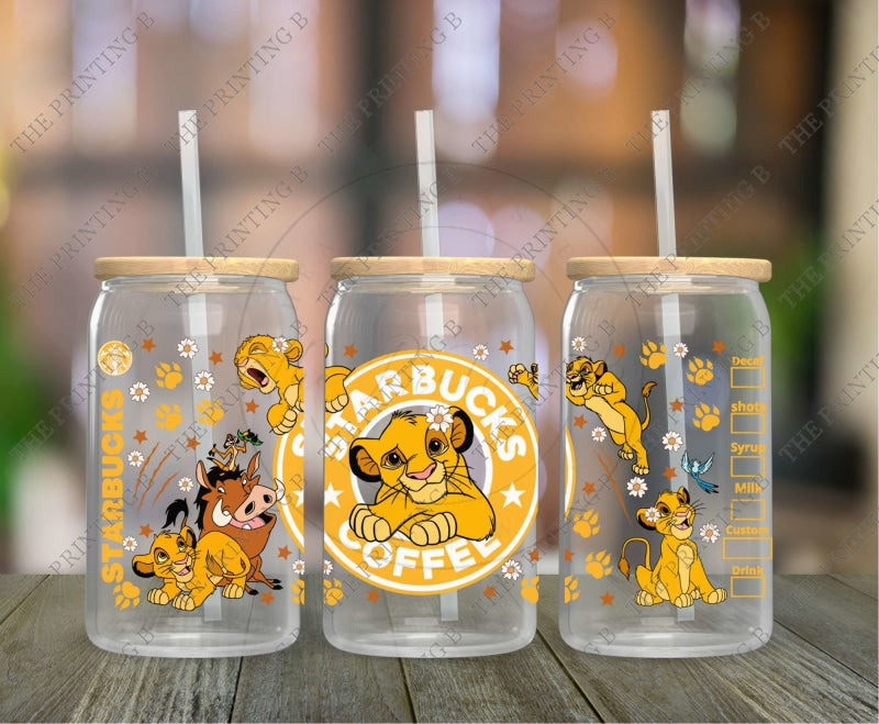 Lion And Friends Uvdtf Glass Can Wrap - 36