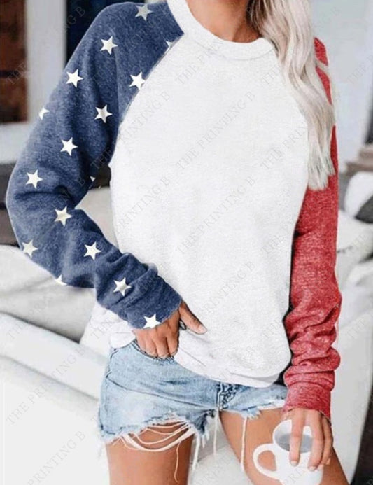 Long Sleeve Shirt With Flag Sleeves
