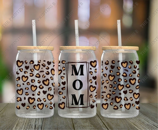 Mom Animal Print Uvdtf Glass Can Wrap