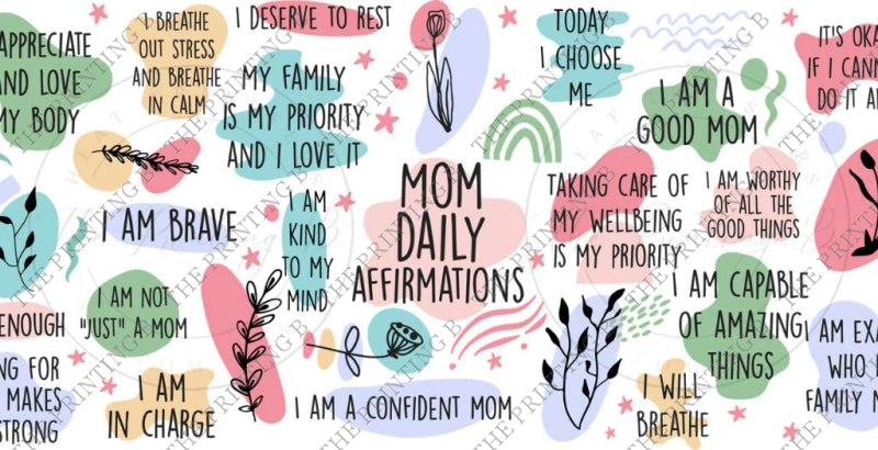 Mom Daily Affirmations Uvdtf Glass Can Wrap