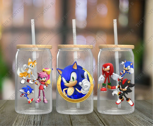 Speedy Blue Guy And Friends Uvdtf Glass Can Wrap