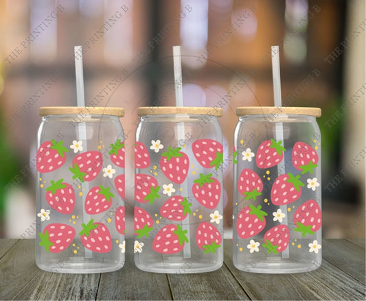 Strawberries Uvdtf Glass Can Wrap - 25