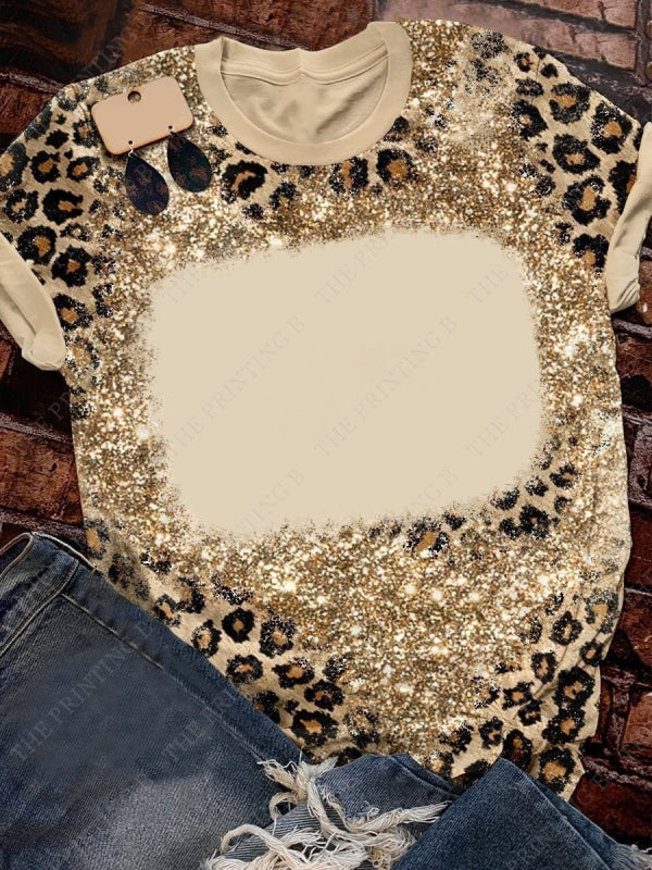 Tan Leopard W Gold Glitter (B4)