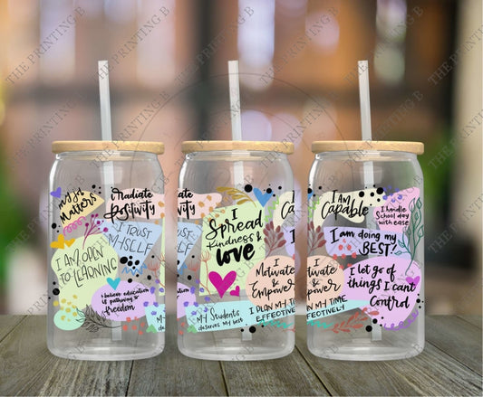 Teacher Affirmations Uvdtf Glass Can Wrap 2 - 7