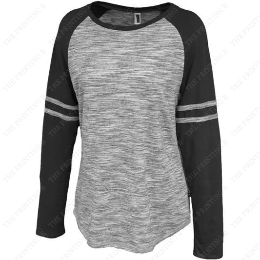 White Womens Raglan Strips