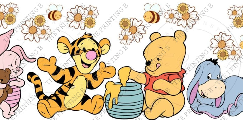 Yellow Bear And Friends Uvdtf Glass Can Wrap - 84